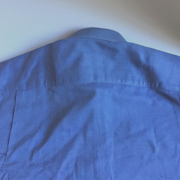 BRIONI solid steel blue textured cotton shirt Sz L made in Italy 🇮🇹 - Picture 5 of 7